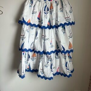 Red Dress Boutique Nautical Sailboat Skirt - White and Blue